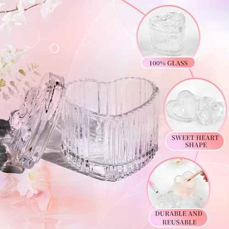 BQAN Dappen Dish for Monomer with Lid, Nail Liquid Holder Acrylic Powder Holder, Acrylic Glass Jar for Nail Art, Clear Glass Crystal Cup for Nail Art (Clear)