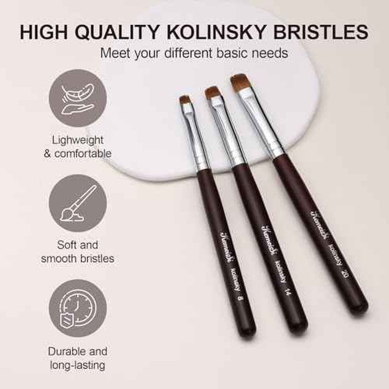 Nail Brush for French Tip, Clean Up Brush for Gel Polish Dual-Use Brush with Wooden Handle for Acrylic/Polygel/Builder Gel #8