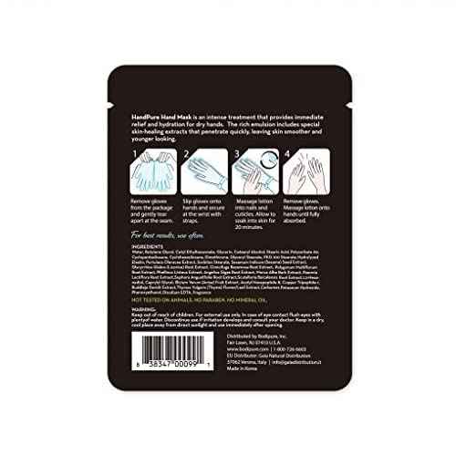 Bodipure HandPure Hand Repair & Anti-Aging Hand Mask ? 20-Minute Moisturizing Gloves for Dry, Cracked Hands, Softens Cuticles, Paraben-Free, With Natural Botanical Ingredients (12 Packs)