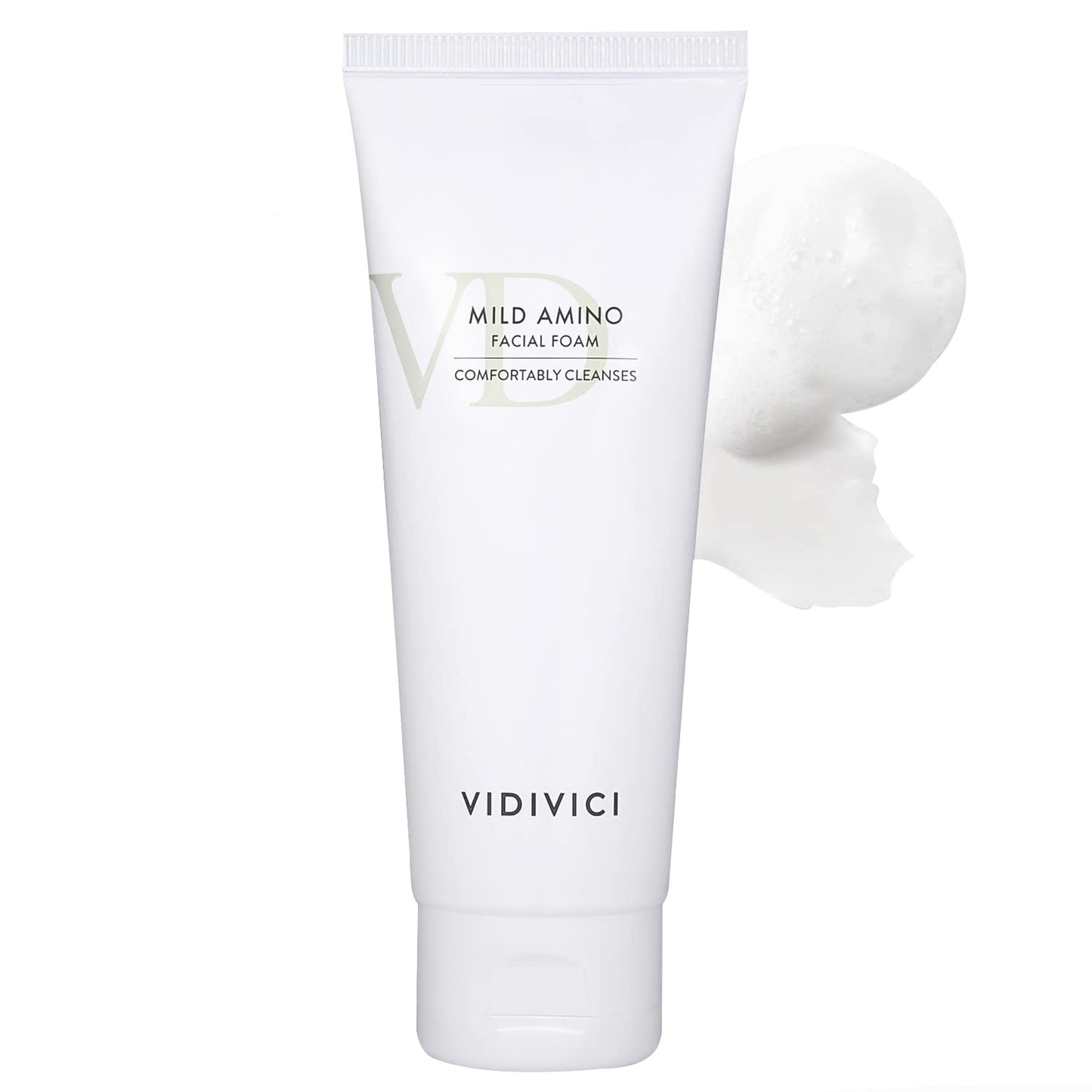 VIDIVICI Mild Amino Facial Foam – Hypoallergenic Face Wash with Amino Acid and Cica – Calming and Moisturizing Foaming Cleanser for Sensitive Skin – Fragrance Free Foam 3.72oz.