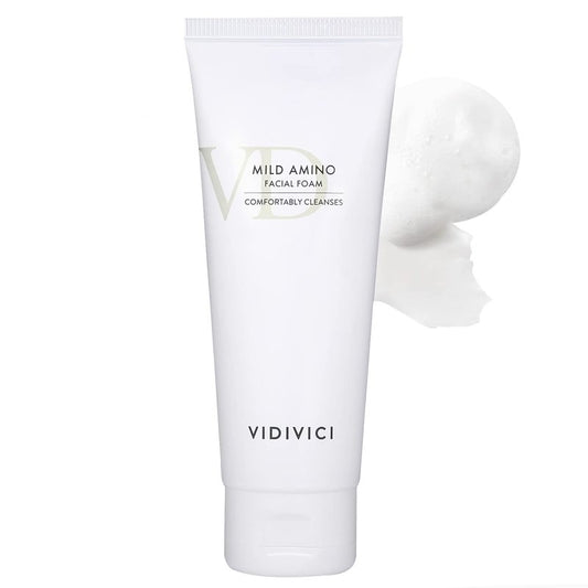 VIDIVICI Mild Amino Facial Foam – Hypoallergenic Face Wash with Amino Acid and Cica – Calming and Moisturizing Foaming Cleanser for Sensitive Skin – Fragrance Free Foam 3.72oz.