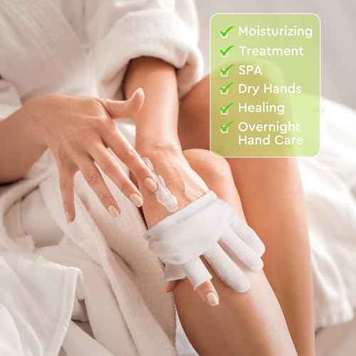 4 Pairs Cotton Moisturizing Gloves Touchscreen - 100% White Cotton Gloves for Dry Hands Eczema Sleeping Overnight Lotion Spa Treatment - Moisturizing Night Gloves