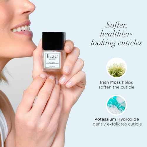 butter LONDON Cuticle Remover Liquid, Melt Away - Cuticle Softener Oil Exfoliator Gently Removes Dry & Overgrown Skin - Nail Care for Clean & Healthy-Looking Nails, Home Manicure & Pedicure