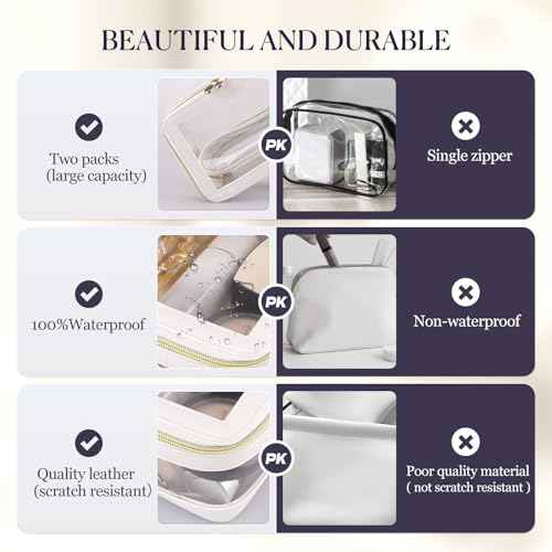 Clear Makeup Bag Cosmetic Travel Bag With Double Sided Zipper Waterproof Toiletry Bag for Women Business or Personal Travel Essentials