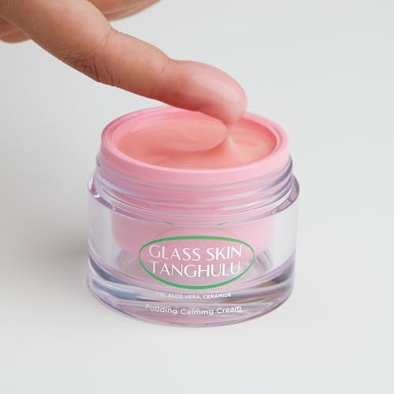 OLIVIAUMMA Glass Skin Tanghulu Fig Pudding Calming Cream - Korean Skin Care Moisturizer Face Cream for Barrier Repair & Hydration - Soothing korean moisturizer with Aloe Vera + Ceramide - 50g