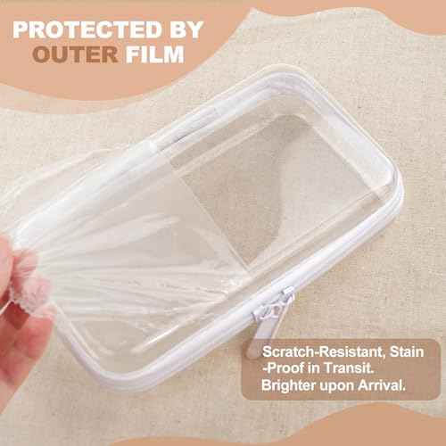 3pcs Clear Hard Shell Zipper Case, Transparent Hard Plastic Zipper Pouches, Portable Travel Organizer, Clear Toiletry Bag, Craft and Arts Organizer, Toy Storage Bins, Stackable Hard Side Plastic Case