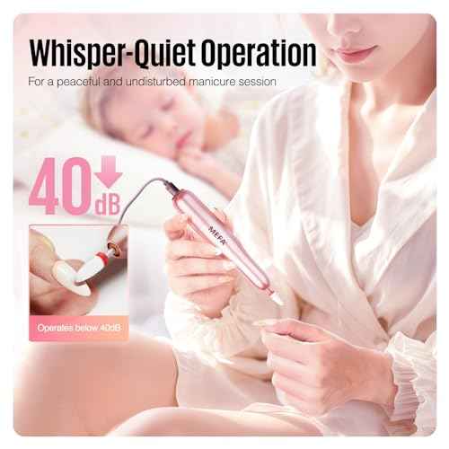 MEFA Nail Drill, Portable Electric Nail Drill with 6PCS Nail Drill Bits and Cuticle Oil Pen, Professional Nail File for Acrylic Gel Dip Powder, Manicure Pedicure Nail Set Efile Nail Drill for Salon