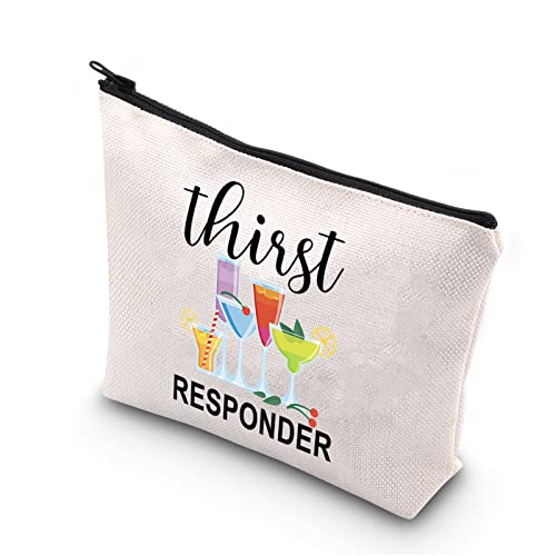 Funny Bartender Gift Thirst Responder Bartending Barista Zipper Pouch Makeup Bag (thirst RESPONDER)