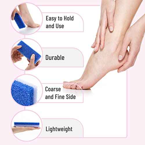 Slick- Pumice Stone for Feet Callus Remover, 4 Pack, 2 Colors, Foot Scrub for Pedicure, Foot Stone Pumice, Callus Remover for Feet, Foot Callus Remover, Feet Scrubber Dead Skin, Foot Pumice Stone