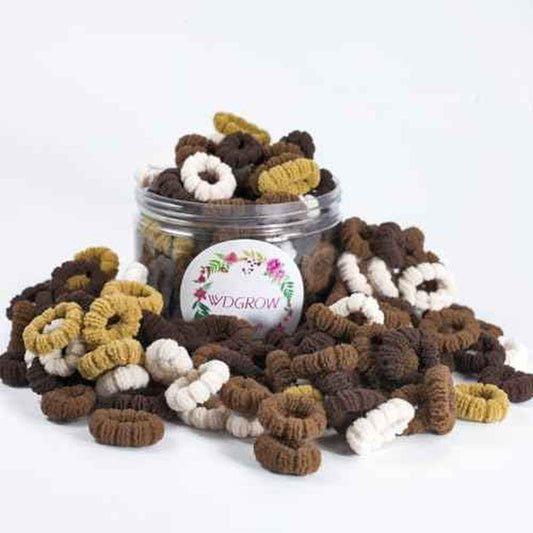 Small Hair Ties for Toddler Gilrs,Adult's Fine Hair,120pcs,No Damage Mini Hairties for Kids,Children,Soft Cotton Tiny Hair Tie,Seamless,Won't Pull Out (Brown)