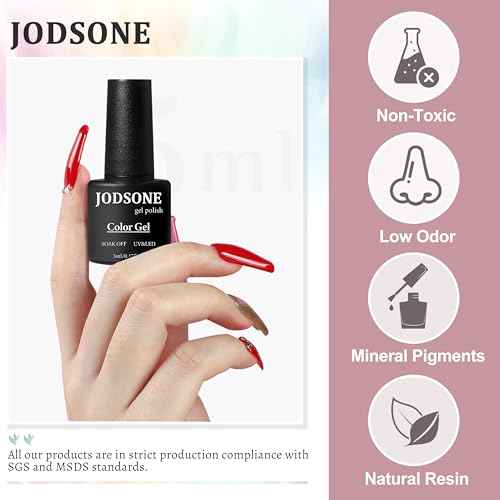 JODSONE 36 PCS Gel Nail Polish Set-32 Colors Gel Polish Kit Base Coat Glossy Matte and Glitter Top Coat Nail Polish Set Green Blue Red Pink Collection Gifts for Women