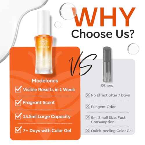 modelones Nail Strengthener and Growth Scented Nail Repair for Damaged Nails 3-in-1 Nail Hardener Extra Strong and Growth Repair Mode Gifts for Women 13.5ml 0.46 Fl Oz