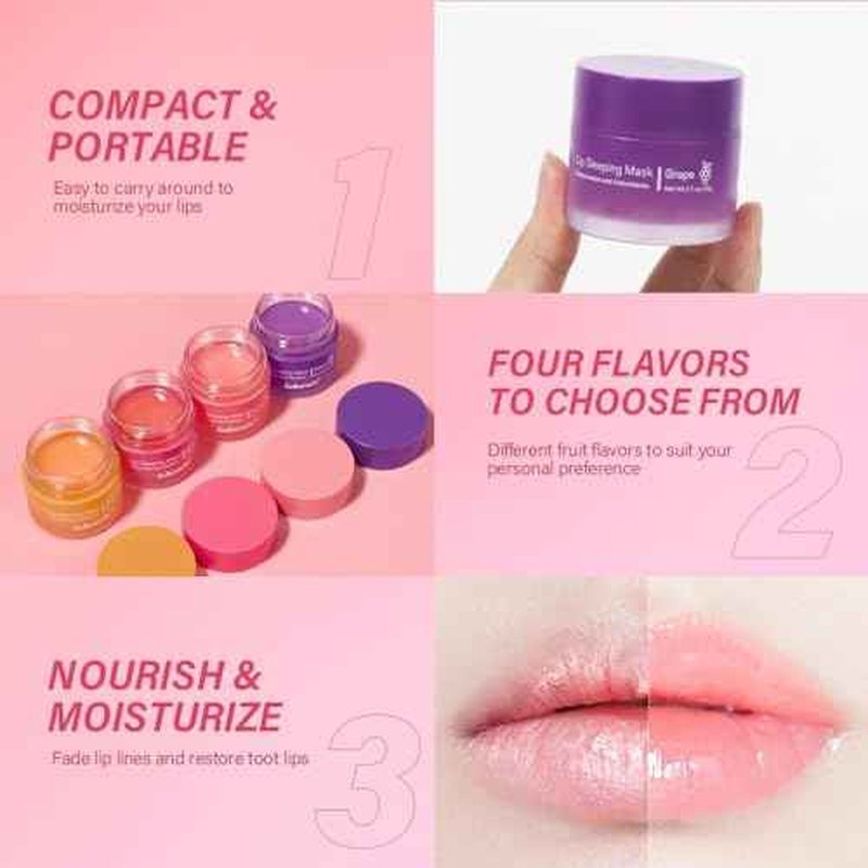 Hydrating Sleeping Lip Mask for Intense Overnight Moisture. (1, Berry)