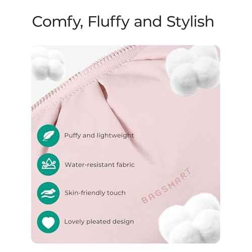 BAGSMART Makeup Bag Travel Makeup Bag, Cute Make Up Bag, Large Capacity Cosmetic Bags for Women, Wide-open Makeup Pouch Travel Essentials Toiletries Accessories Brushes (Camel)