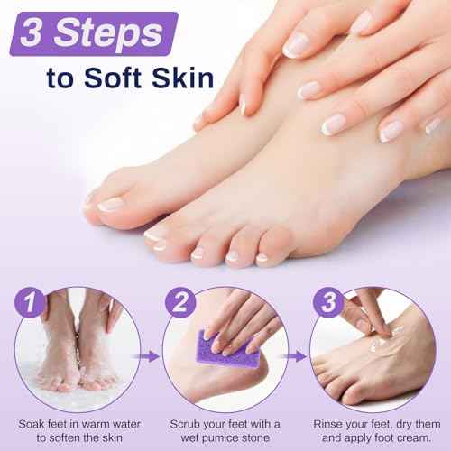 20 Small Pumice Stone for Feet - 3.6 X 1.8 X 0.47 Inch Purple Foot Pumice Stone Foot Filer Pedicura Scrubber for Callus Removal Foot Care Spa Productos for Dark Elbows Hard Skin Exfoliating
