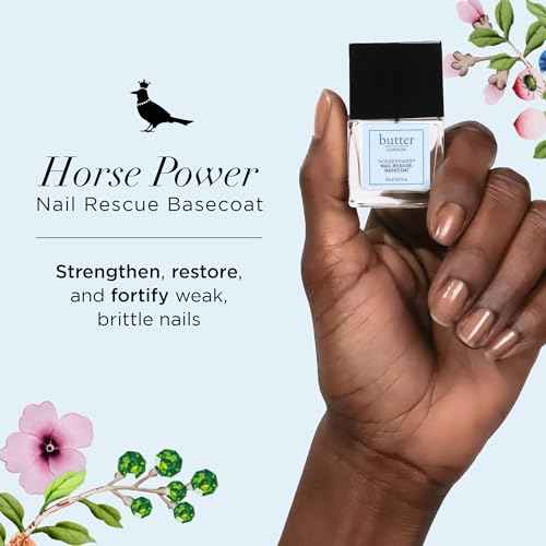 butter LONDON Base Coat Nail Polish, Horse Power - Nail Rescue Basecoat Helps Restore & Repair Damaged Nails - Nail Strengthener Helps Nail Growth & Prevent Staining - Cruelty & Gluten Free Nail Care