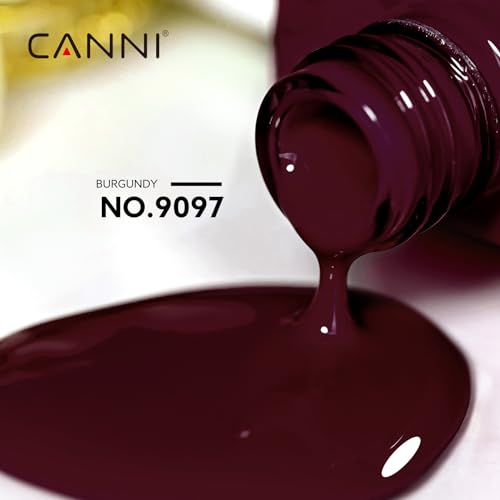 CANNI Dark Red Gel Nail Polish, 1Pcs Burgundy Red Gel Polish Deep Red Color Nail Polish Gel High Gloss Soak Off U V Gel Nail French Nail Manicure Salon DIY