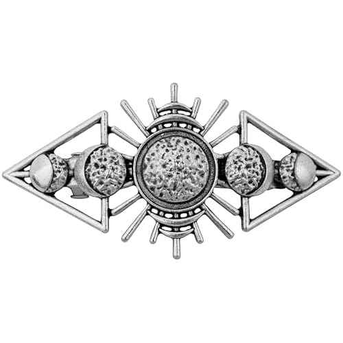 HAQUIL Vintage Sun Moon Phase Hairclip Viking Hair Barrette, Vintage Metal French Hairpins, Viking Celtic Knot Hair Accessory, Ultra Light Hair Barrettes for Women Jewelry