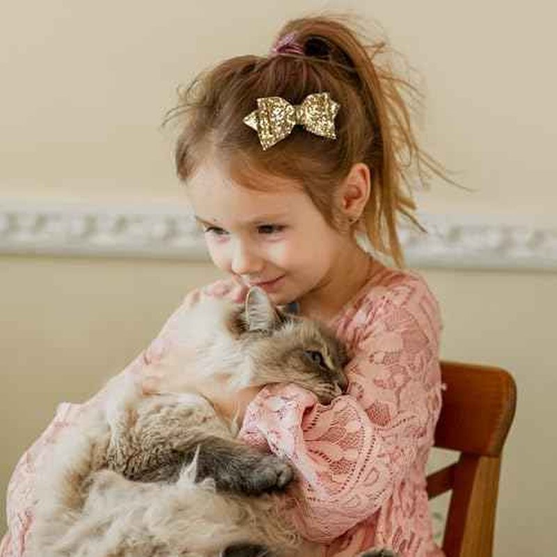 Glitter Christmas Gold Hair Bow Alligator Clips 3" Small Cute Sparkly Sequins Bowknot Hair Barrettes Pin for Little Toddler Teen Baby Girls Kid New Year Xmas Party Dress Decor Accessory