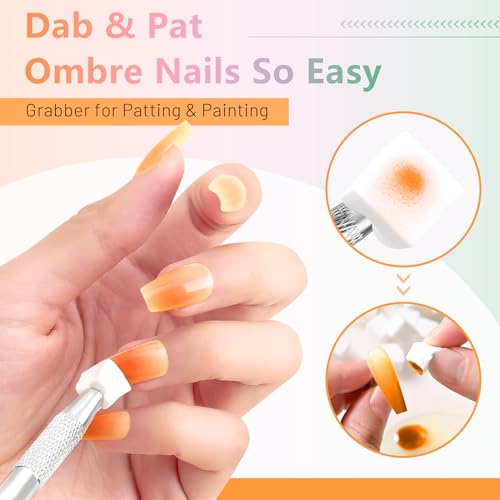 ABAC 24 Color Solid Gel Nail Polish,Ombre Gel Nail Polish,Pat Paint Nail Gel- Hema-Free No-Spill Formula w/Pro Brush Christmas NYE Party Nails,DIY Gift Set Clump-Free Shimmer