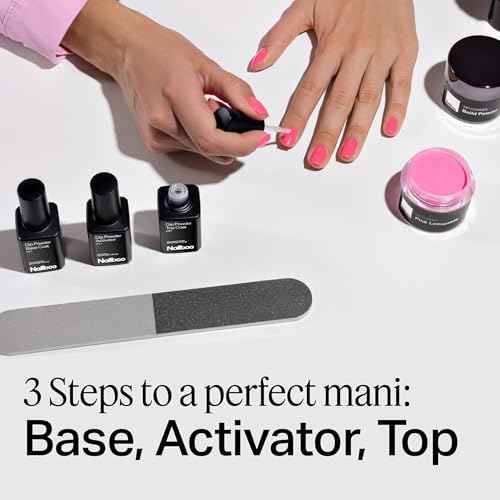 Nailboo Dip Powder Liquid Set, Top Coat, Base Coat & Activator with New Premium Formula, DIY At Home Manicure, No UV Lamp Needed, For Beginners & Professionals, 0.5 Fl Oz (3 Pack)