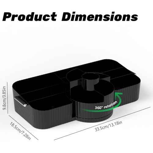 Rotating Makeup Organizer Cosmetic Display Case, Used for Vanity Makeup Brushes, Lipstick, Perfume and Various Skin Care Products - Spacious and Fashionable Storage Solution (Black)