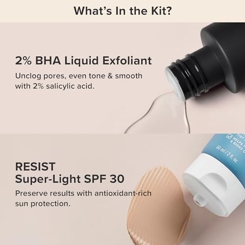 Paula's Choice 2% BHA Liquid Exfoliant & SPF 30 Daily Wrinkle Defense - Salicylic Acid for Enlarged Pores & Blackheads | Set of 2