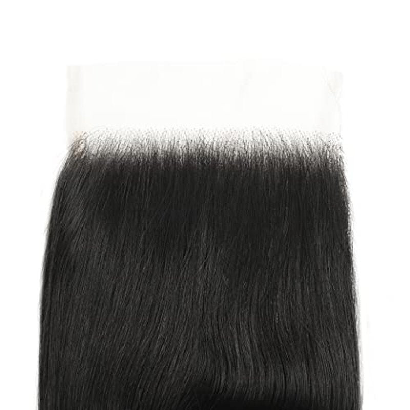 5x5 Closure Straight Transparent HD Lace Closure 12A Brazilian Virgin Human Hair Closure Free Part Pre Plucked with Baby Hair Natural Color 20 Inch