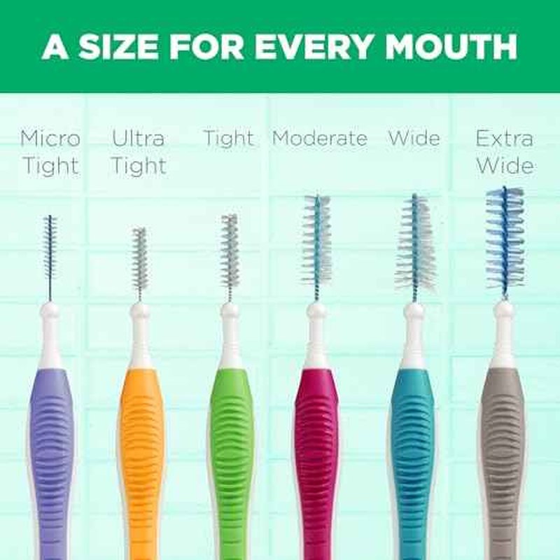 GUM Proxabrush Go-Betweens - Wide - Interdental Brushes - Soft Bristled Dental Picks for Plaque Removal Health - Safe for Braces & Dental Devices, 15 Count