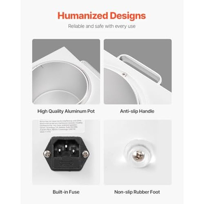 VEVOR Single Pot Wax Warmer, 3000ML 300W Professional Wax Warmer for Hair Removal, 32 ¢µ - 212¢µ Adjustable Electric Waxing Heater with 100PCS Waxing Sticks for Home Use, Beauty Salon, Spa