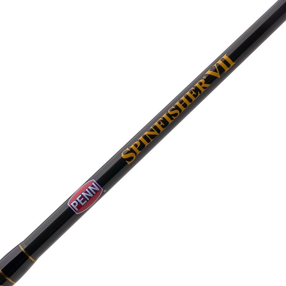 PENN 8’ Spinfisher VI Fishing Rod and Reel Spinning Combo, 8’, 2 Graphite Composite Fishing Rod with 6 Reel, Durable and Break Resistant,Black/Gold