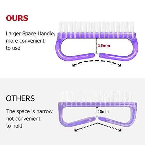 Handle Grip Nail Brush, Nail Brushes Hand Fingernail Brush Cleaner Scrubbing Kit Pedicure for Toes and Nails Men Women (4 Pack)