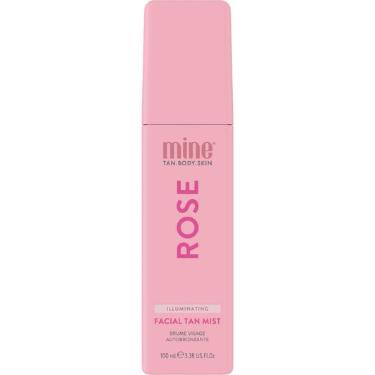 Minetan Rose Face Tan Mist - Clear Facial Self Tanning Spray with Soothing Rose Water & Vitamin C | 3.38 Fl Oz