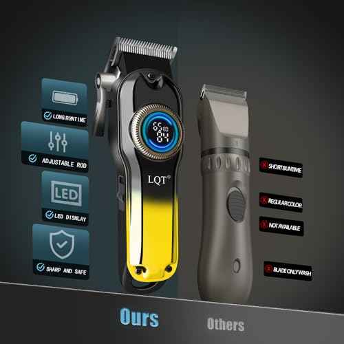 LQT¢ç Hair Clippers for Men Professional, Body Hair Trimmer & Cordless Grooming Set with LED Display Zero Gap Clippers,Fade Haircut Kit, Electric Hair Cut Machines- Ideal Gifts for Men (Gold)
