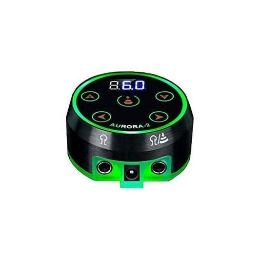 Tattoo Power Supply - Aurora II Power Supply 2nd Gen Colorful Voltage Fits All Tattoo Machine (Black)