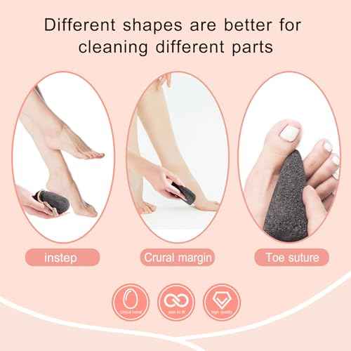Natural Volcanic Pumice Stone for Feet Pumice Cleaning Stone for Sole of The Foot,Edges of The Foot,Toe Seams Deep Clean,Foot Scrubber for Dead Skin Remover 3 Shapes
