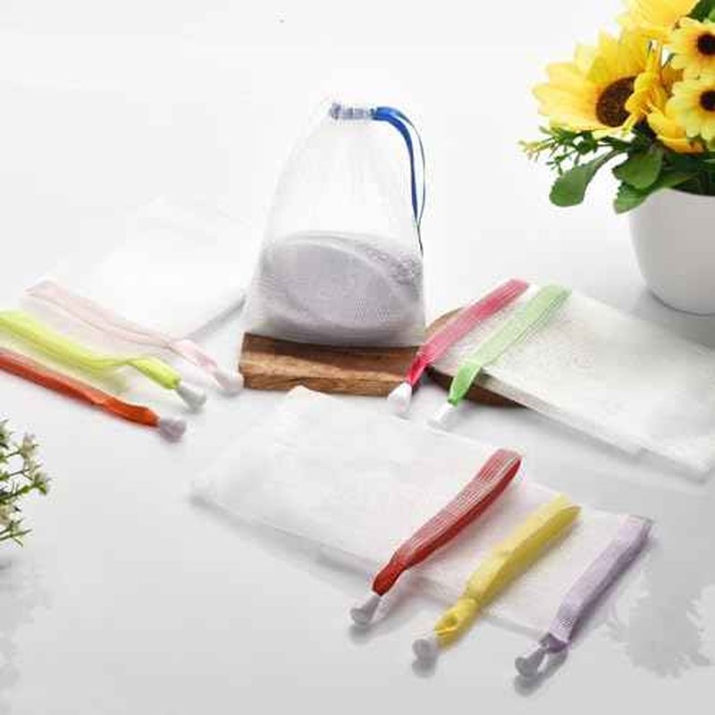 10PCS Mesh Soap Bag, Exfoliating Soap Saver Pouch, Foam Net Soap Saver, Soap Bag Soft for Shower with Drawstring