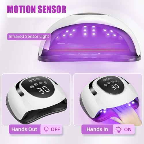 268W LED UV Light Dryer for Nails Gel Polish with 57 Lamp Beads 4 Timer Setting & LCD Touch Display Screen, Auto Sensor, Professional Nail Lamp