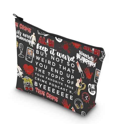 TSOTMO Morbid Crime Inspired Gift True Crime Club Makeup Bag True Crime Fan Zipper bag