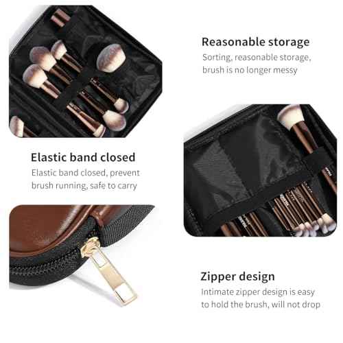 MAANGE 20 PCS Makeup Brush Set with Bag, Double-ended Kabuki Brush Foundation Contour Brush for Liquid Powder Concealer Eye Shadows Cream Cosmetics Blending Blush Face Makeup Tools with Case (Coffee)