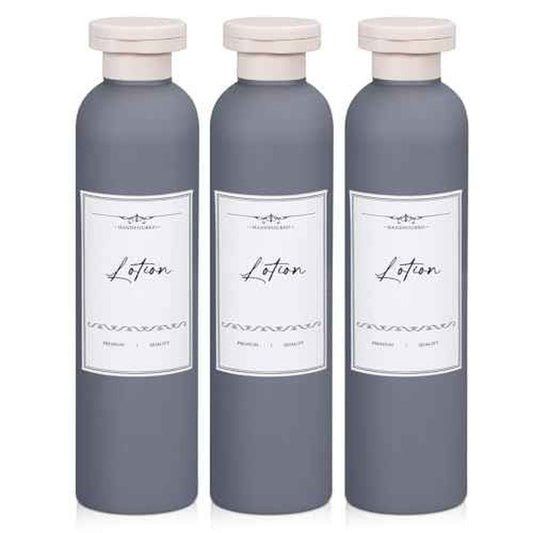 Travel Shampoo Bottle, Empty Plastic Squeeze Bottles 8.8oz with Flip Cap, Lotion Container for Toiletries Travel Size Shampoo and Conditioner