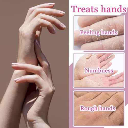 Hydrating Hand Masks, 6PCS Hand Mask Moisturizing Gloves for Men Women, Smooth Long Lasting Soft Exfoliating Hand Peeling Spa Mask Moisturizer Beauty Gift Set for Dry Cracked Rough Dull Hands£¨E)