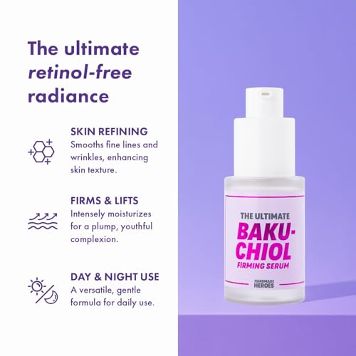 Handmade Heroes The Ultimate Bakuchiol Firming Face and Neck Lightweight Cream, Anti-Aging for Neck and D?collet?, Day & Night Face Cream - Moisturizing and Lifting