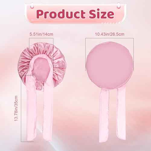 3 PCS Kids Satin Bonnets,Soft Bonnet for Sleeping with Elastic Band,Satin Silk Bonnet for Girls,Kids Sleeping Cap for Teens Nature Curly Hair,3 Color with 6 Hair Scrunchies