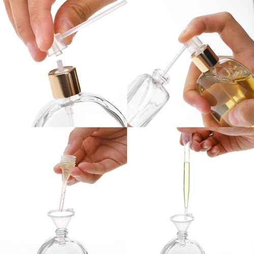 6 Pack Refillable Spray Perfume Bottle, 50ml/1.7 OZ Empty Glass Perfume Atomizer Bottle, Travel Size Refill Bottle for Perfume, Refreshing, Breathing Spray
