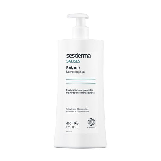Sesderma SALISES Body Milk - Moisturizer for Acne-Prone Skin | Oil Control & Sebum Regulation | 13.5 fl. Oz