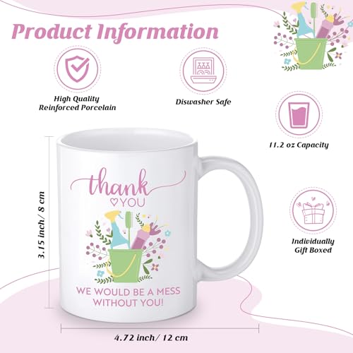 Havawish 3 Pcs Christmas Cleaning Lady Gifts Include Cleaning Makeup Bag Thank You Coffee Mug 11 oz Novelty Mug Housekeeper Appreciation Gifts