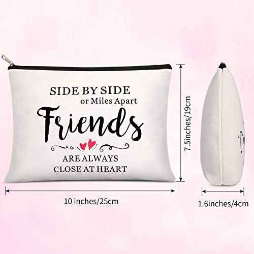 Weewooday 5 Pcs Friend Gifts Cosmetic Bags Friendship Makeup Bags for Women Party Favors, Long Distance Friendship, Side by Side Friends Gift, Girls Weekend Gifts for Birthday Teacher