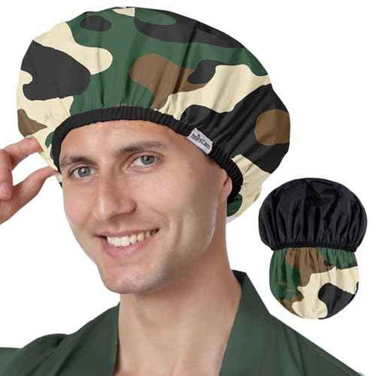 Years calm Shower Cap for Men, Waterproof Reusable Hair Cap with Dual-Layer Design, Reversible Double-Sided Use, Stretchable Elastic Band, Comfortable Fit for Shower, Gym, Hair Care & Travel