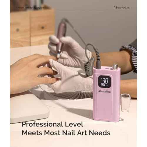 MelodySusie Professional Rechargeable Nail Drill 30000 RPM, Electric Nail File for Shaping, Removing & Polishing Gel Nails, Lightweight & Easy to Use, Ideal for Home & Salon Manicure Pedicure, SC300F